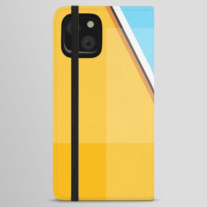 Blue Sky & Yellow Sun Bordered By A Slash iPhone Wallet Case