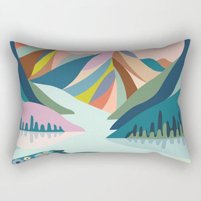Modern Scenic Mountains  Rectangular Pillow