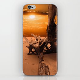 Golden Sunrise Driftwood Boneyard Beach - Seascape - Seaside -Coastal Scene iPhone Skin