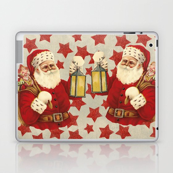 Vintage Santa christmas illustration Laptop & iPad Skin