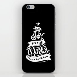 Joy To The World Christmas Tree Holiday Quote iPhone Skin