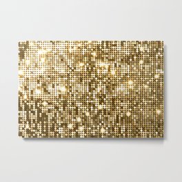 Golden Metallic Glitter Sequins Metal Print | Glamour, Mosaic, Luxury, Goldenglitter, Futuristic, Metallic, Sequin, Retro, Style, Sparkles 