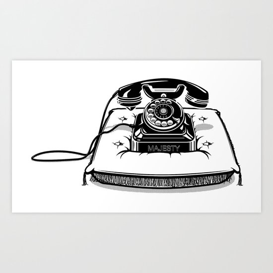 Phone on Cushion. Art Print