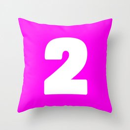 2 (White & Magenta Number) Throw Pillow
