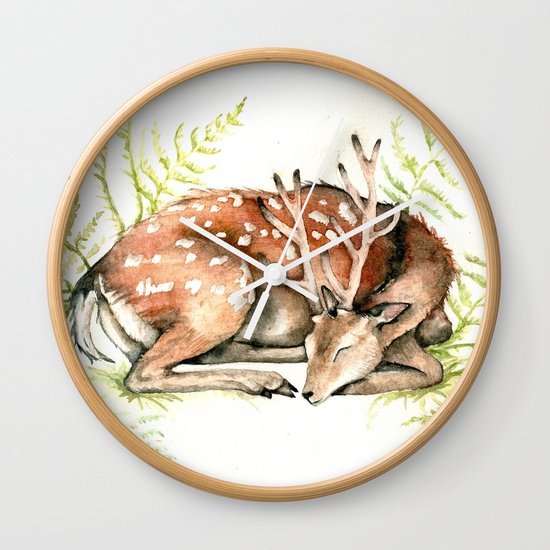 Sleeping Deer Wall Clock