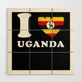 I Love Uganda Wood Wall Art