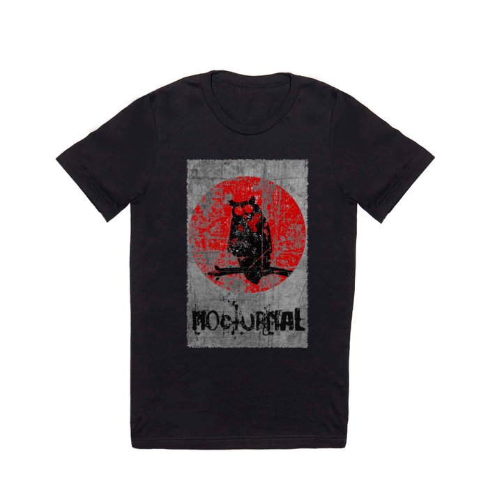 Nocturnal - Grunge Owl T Shirt