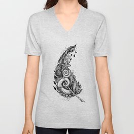 Sea Feather V Neck T Shirt