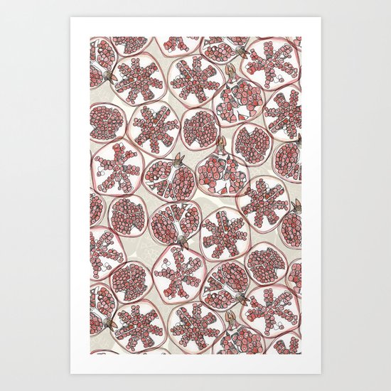 watercolor pomegranates Art Print