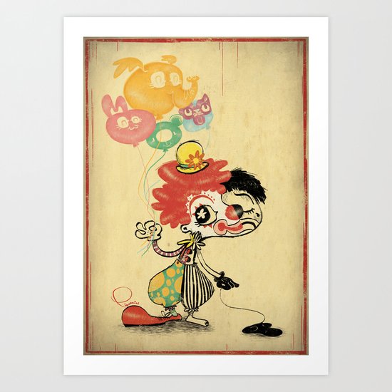 The Clown / Balloons / Facade Art Print