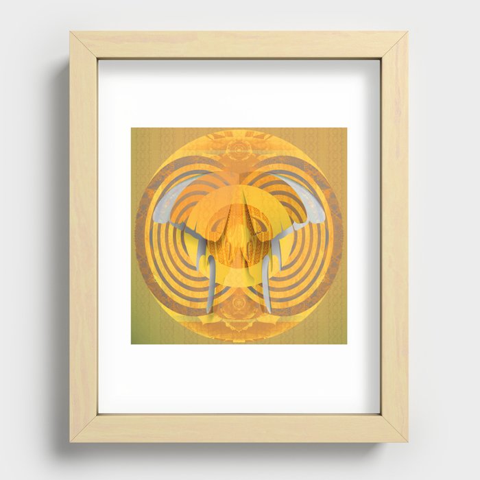 Golden Mariposa Mandala Recessed Framed Print