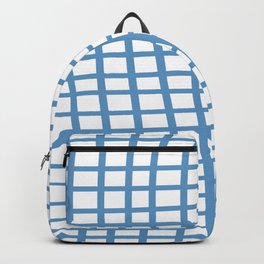 Medium Blue Wavy Grid Pattern Pairs Tranquil Blue 114-57-24 Trends Spring Summer 2023 Backpack | Tiled, Stripes, Medium, Verticle, White, Geometric, Striped, Lined, Graphicdesign, Minimalist 
