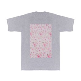Modern Vintage Blush Pink  Romantic Floral Pattern T Shirt | Botanical, Modern, Pattern, Bohemian, Girly, Blushpink, Floral, Trendy, Roses, Stylish 
