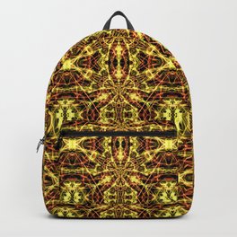 Liquid Light Series 60 ~ Yellow & Orange Abstract Fractal Pattern Backpack