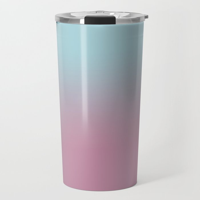 Modern Abstract Pastel Pink Teal Ombre Travel Mug