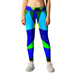 ABSTRACT CURVES #2 (Blues & Greens) Leggings | Graphic Design, Abstract, Greens, Vector, Graphicdesign, Digital, Blues 