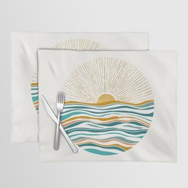 The Sun and The Sea - Gold and Teal Placemat
