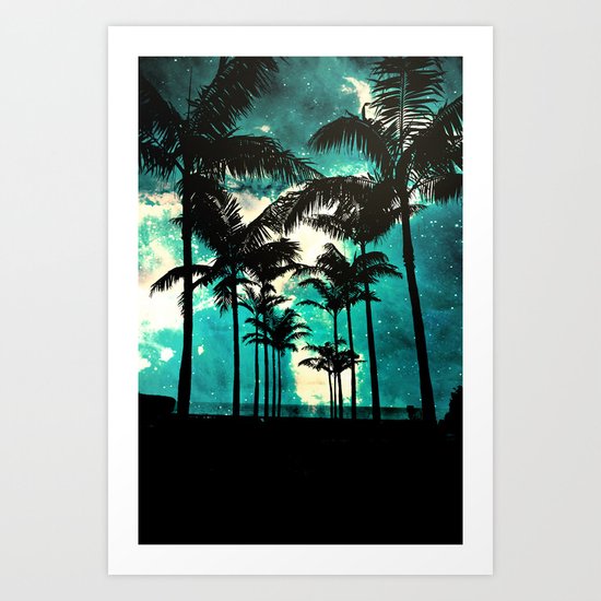 Palm Trees & Stars Art Print