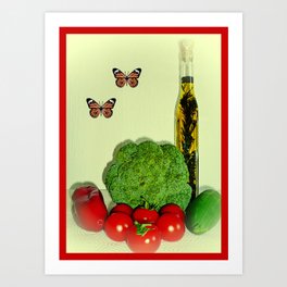Summer Vegetables with Herb Oil Art Print