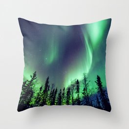 Northern Lights in Yellowknife Throw Pillow