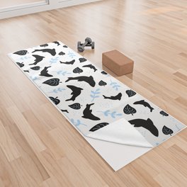 Floral Shark Pattern Yoga Towel