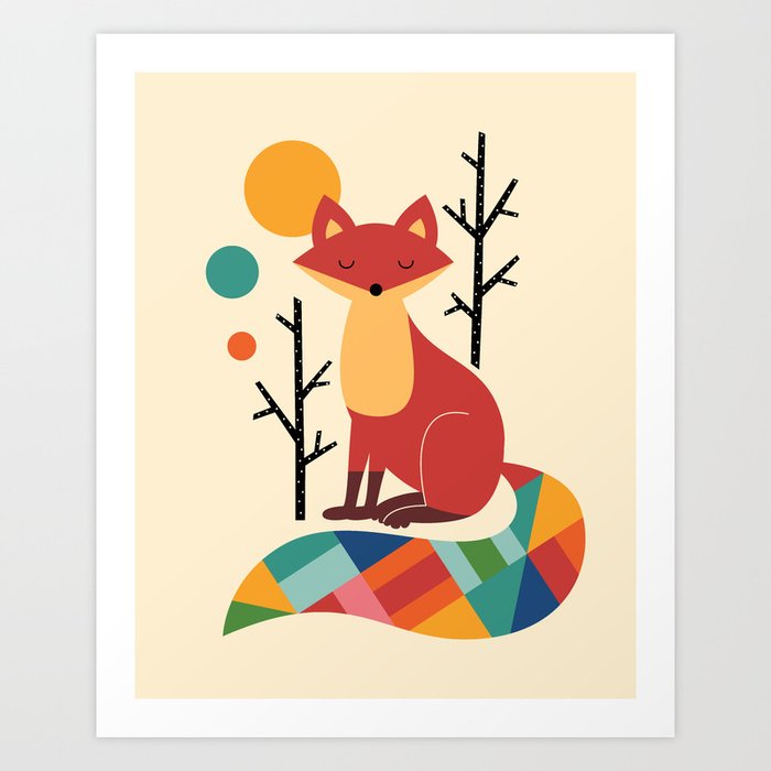 Rainbow Fox Art Print