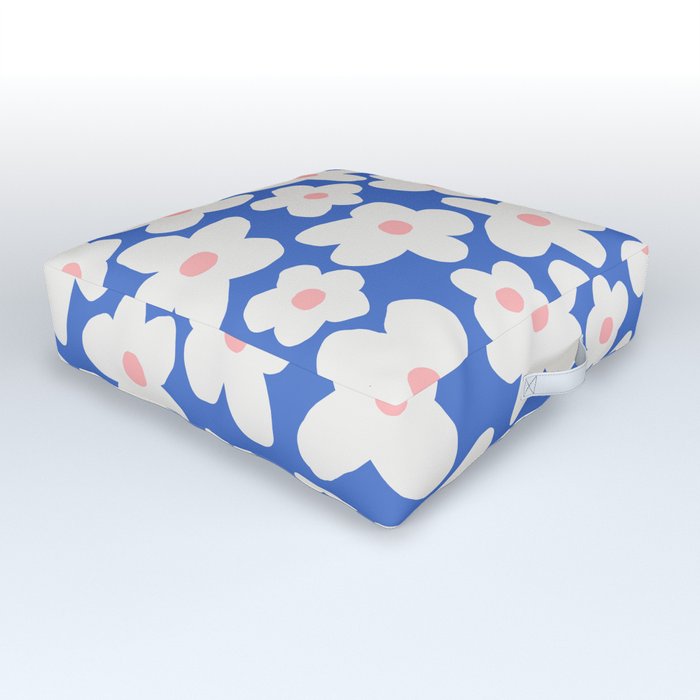 Ditsy Bloom - blue Outdoor Floor Cushion