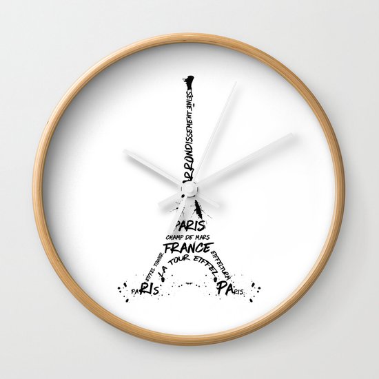 Digital-Art Eiffel Tower Wall Clock