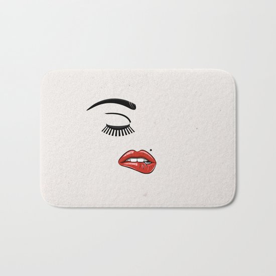 GIRL FACE - EYE - LIPS Bath Mat