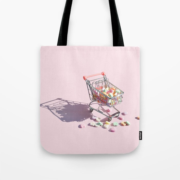 Candy Hearts Cart Tote Bag