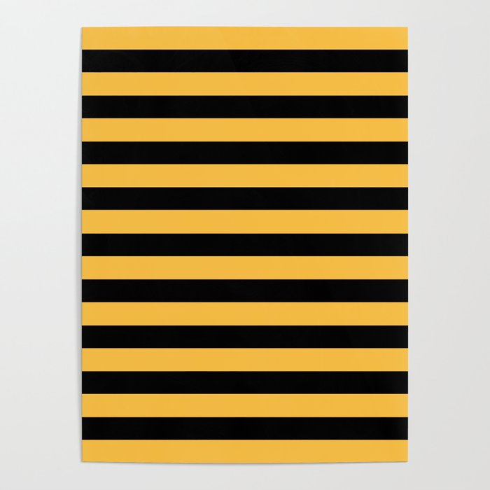 Yellow and Black Bumblebee Stripes Poster