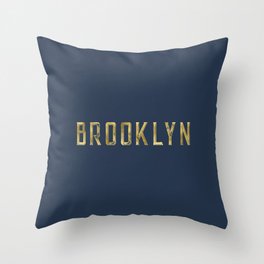 Brooklyn in Gold on Navy Throw Pillow