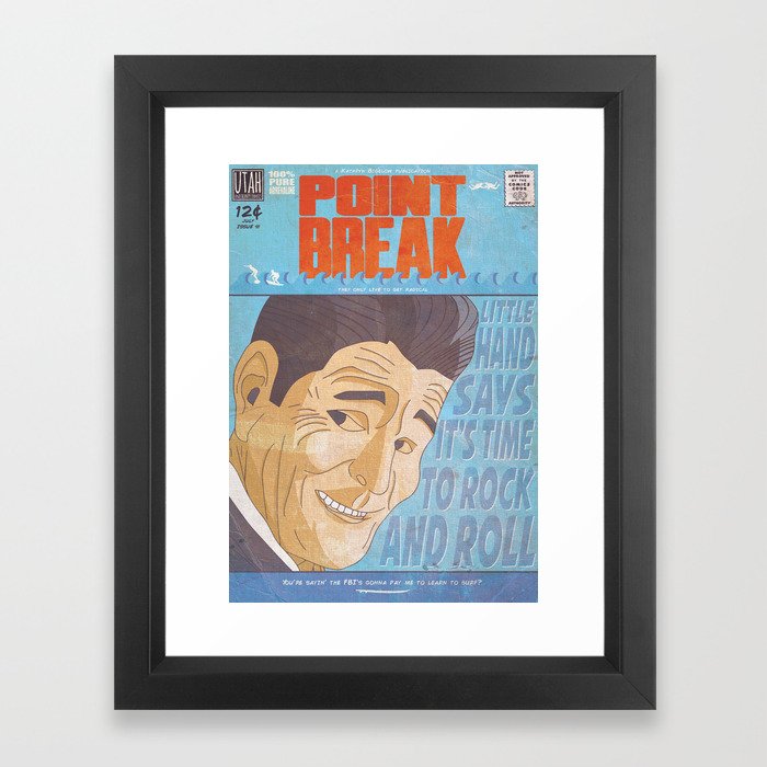 Point Break Comic Style Print Framed Art Print