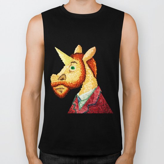 Pointillism Unicorn Biker Tank