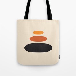 Balance Minimal Tote Bag | Yoga, Rustic, Brown, Aethetic, Geometric, Summer, Stones, Minimalist, Peaceofmind, Orange 