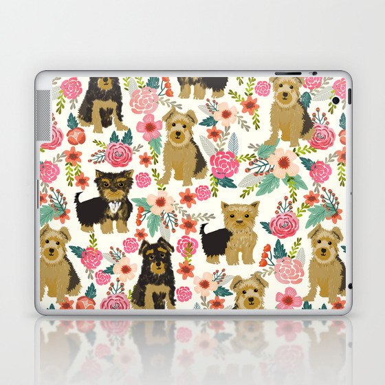 Yorkshire Terrier cute florals must have gifts for dog lover yorkie owners delight secret gifts art Laptop & iPad Skin