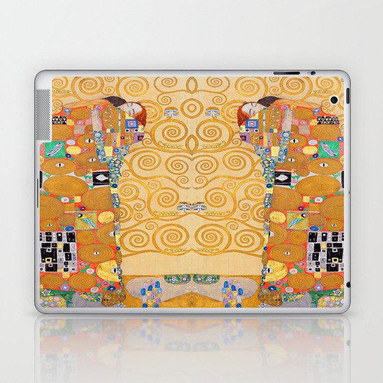 Gustav Klimt - The Lovers (Fulfillment) Part 8 - Nine Cartoons for the Execution of a Frieze for the Dining Room of Stoclet House in Brussels - 1911 - Symbolism - Digitally Enhanced Version - Laptop & iPad Skin