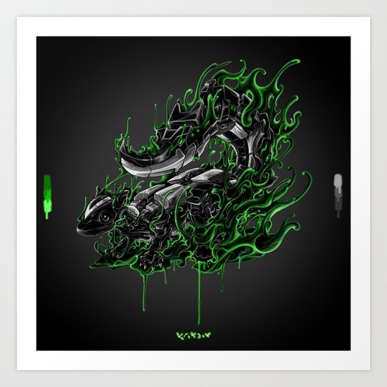 robot skunk Art Print