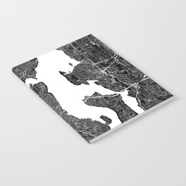 Seattle Black And White Map Notebook
