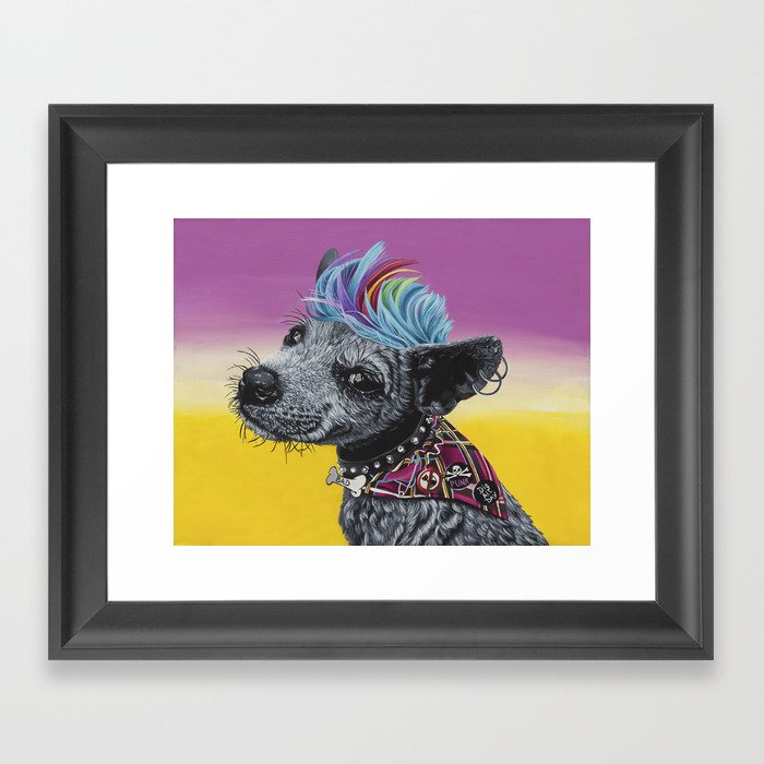 PunkRock Pup Framed Art Print