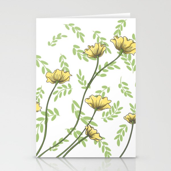 Daisy Wildflower Botanical Nature Pattern Stationery Cards