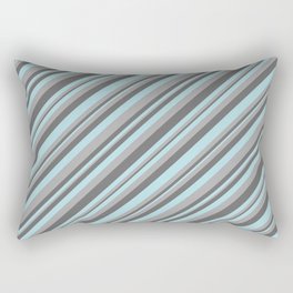 [ Thumbnail: Dim Grey, Powder Blue, and Dark Grey Colored Striped Pattern Rectangular Pillow ]