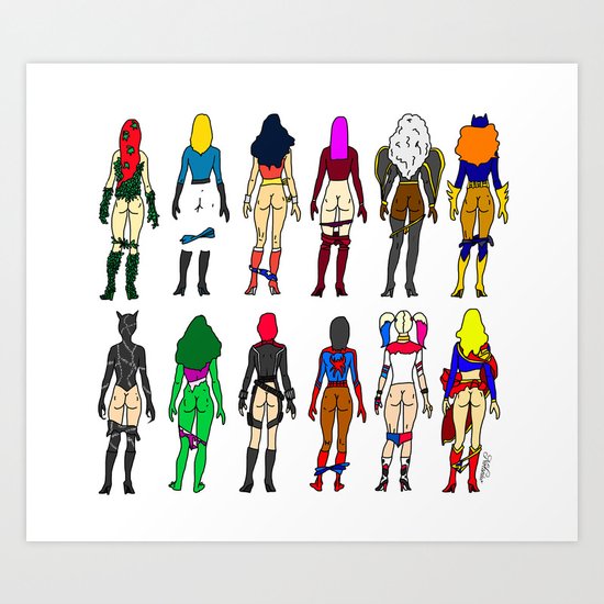 Superheroine Butts LV Art Print