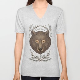 The Bear and Cedar V Neck T Shirt