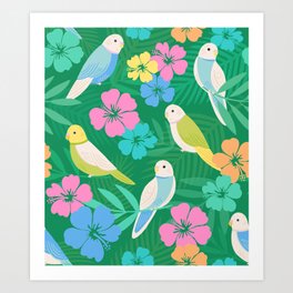 Parakeet Paradise Art Print