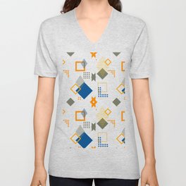 Geometric Pop Art Pattern V Neck T Shirt