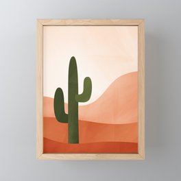 Lonely Cactus in the Desert Framed Mini Art Print