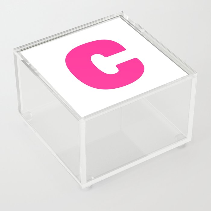 C (Dark Pink & White Letter) Acrylic Box