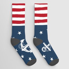 Nautical Anchor and Stars Socks