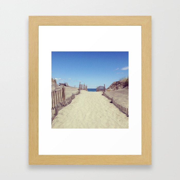 Block Island Beach Path Framed Art Print